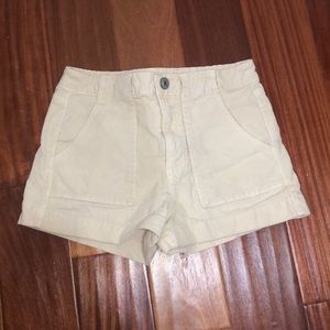 Cream Corduroy shorts